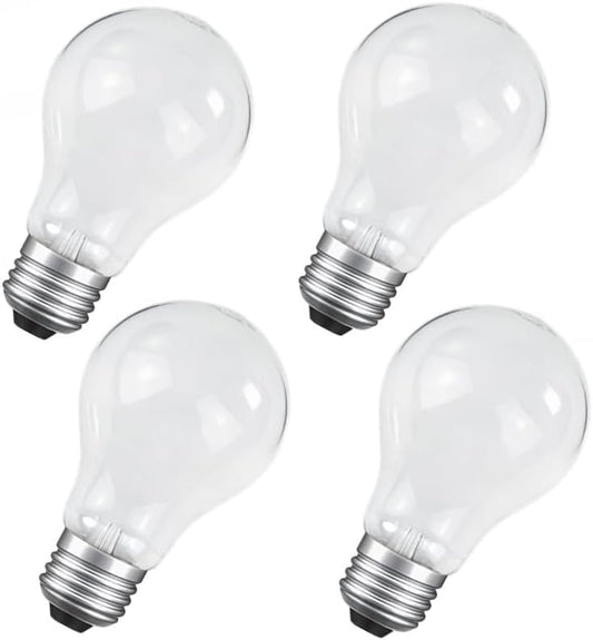 IWOPAN 60 Watt Incandescent Light Bulbs, Dimmable, 60W Equivalent, A19 Light Bulbs, E26 Base, for Ceiling Fan Light, Pendant Light, Table Lamp (4PACK)