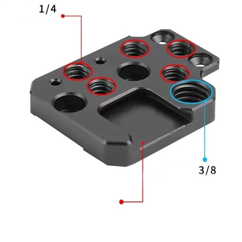 ThtRht Gimbal Stabilizer Side Extension Plate with Cold Shoe 3/8'' 1/4'' Thread Screw Mount Plate Adapter for DJI Ronin RS 3 Mini RS 4 Pro RSC2 DSLR
