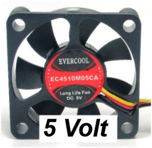 Evercool 45X45X10mm FAN BALL BEARING FAN 5V DC - 3 PIN #EC4510M05CA