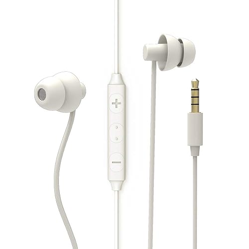 MAXROCK Sleep Earbuds, Ultra-Soft Comfortable Noise Isolating Earplugs Workout Headphones in-Ear Earphones w/Mic & Volume Control - Perfect for Side…