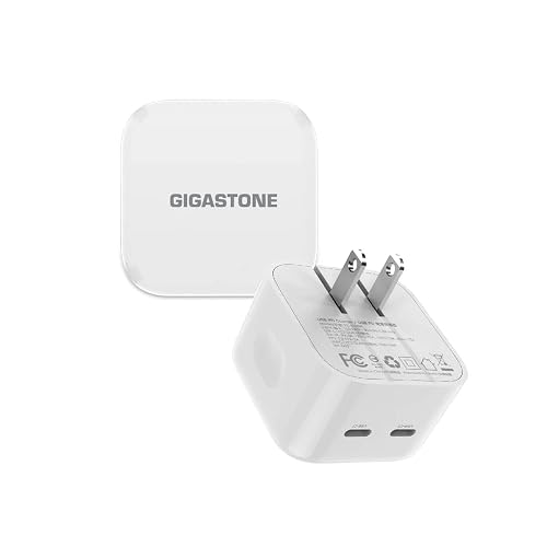 Gigastone Dual Port USB C Foldable GaN Charger 35W [2 Pack] PD3.0 Fast Charger for iPad/iPad pro/iPhone 16 Pro Max/16 pro/15/14/13/Samsung Galaxy