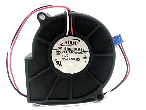 ELOMILE 12V Blower 7530 12V 0.55A 3-Wire Turbo Fan, 75x75x30mm, Desktop Compatible