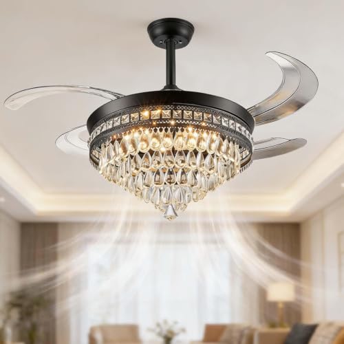 48''Fandelier Ceiling Fan with Light,3 Color Temperature/6 Wind Speed