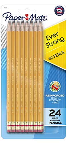 Paper Mate EverStrong #2 Pencils Reinforced Break-Resistant Lead When Writing 24-Pack
