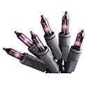 Sylvania V34708-88 100-Count Purple (Not Dark Purple Slightly Pinkish) Halloween Lights Set with Black Wire