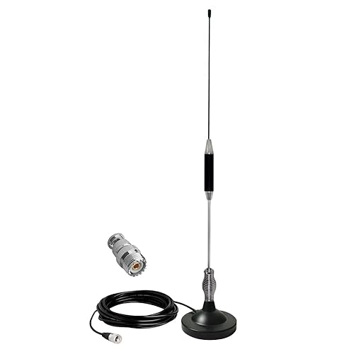 ZWEHKD 27MHz Mobile CB Radio Antenna Full Kit Heavy Duty Vehicle Magnetic Mount CB Antenna PL259 & BNC Male Connector Universal Fit Car Truck SUV
