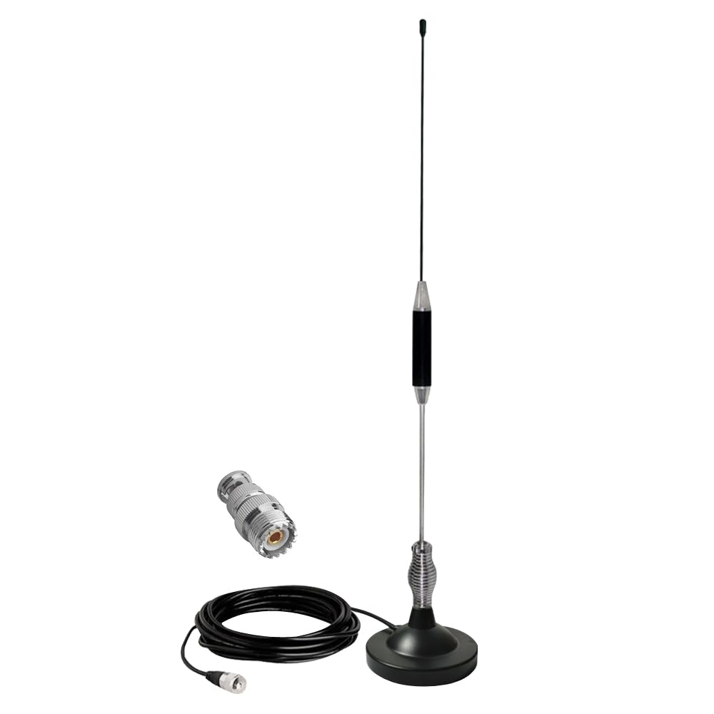 ZWEHKD 27MHz Mobile CB Radio Antenna Full Kit Heavy Duty Vehicle Magnetic Mount CB Antenna PL259 & BNC Male Connector Universal Fit Car Truck SUV