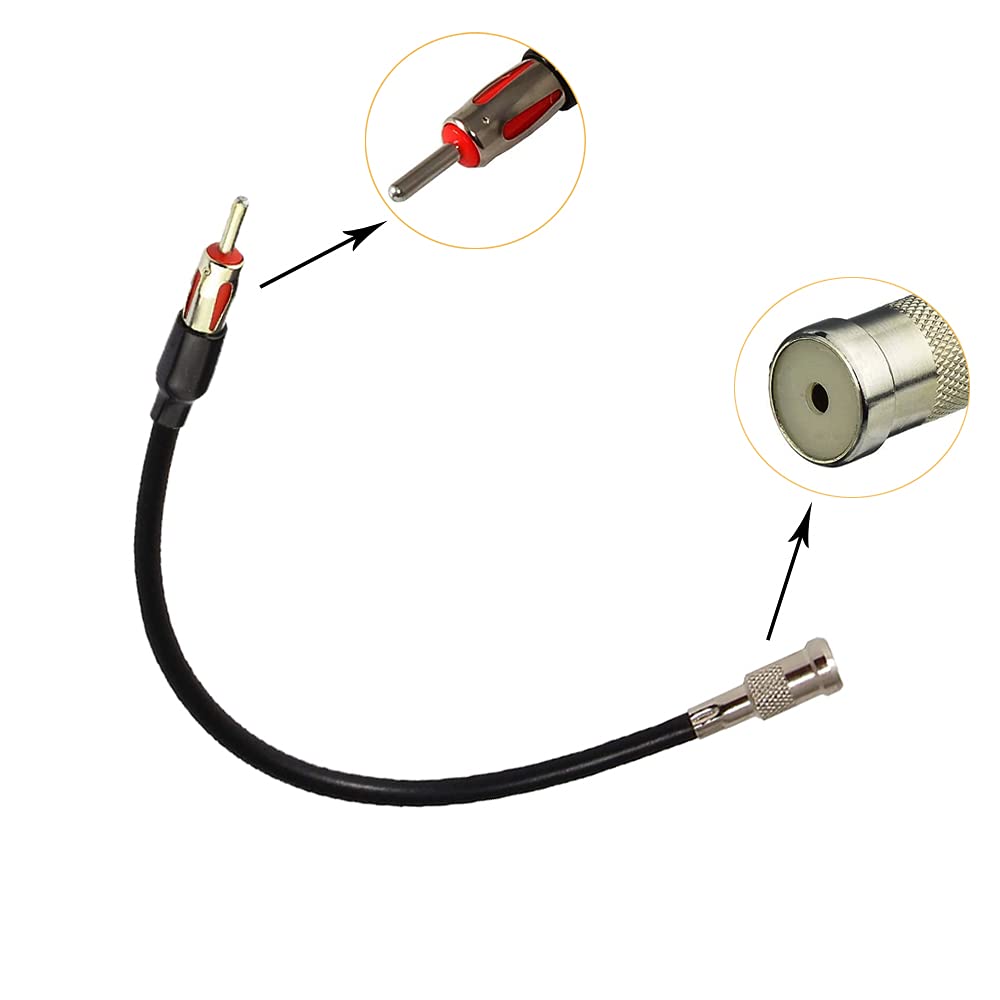 RedYutou car Radio Antenna CD Player Antenna Modification line ISO to DIN Cable,10in/25CM