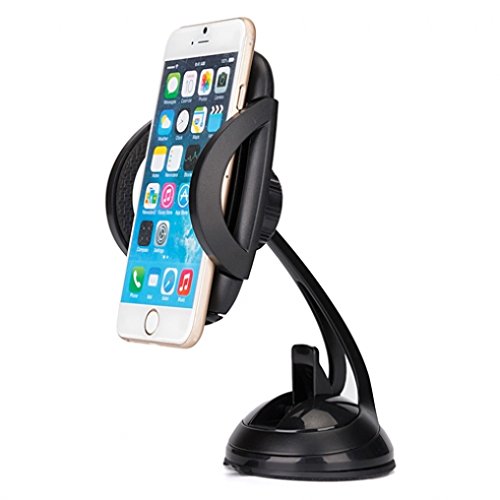 Heavy Duty Easy Mount Car Holder Dash Windshield Dock for iPhone SE, 6 6S, 6 and 6S Plus, 5S 5C 5 5G 4S (All Carriers Including at&T, T-Mobile