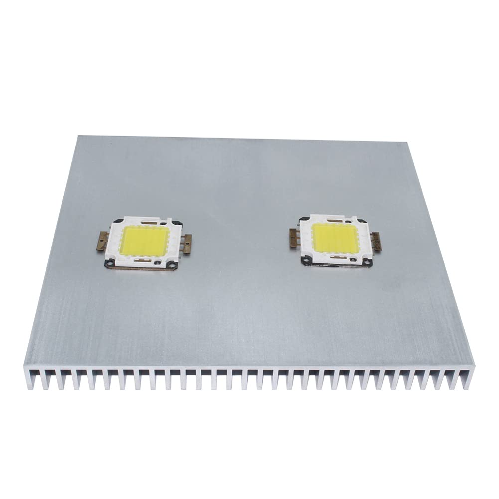 Large Aluminum Heatsink 8.66 x 7.87 x 0.7 inch / 220 x 200 x 18mm Radiator Cooler for LED Chip Electronic LCD Power Amplifier Heat Dissipation