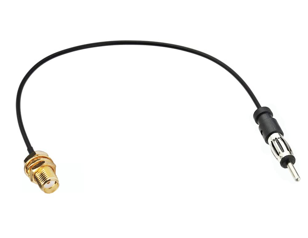 supmory SMA Female to AM/FM Male Adapter RG174 Coax Cable 12 inches Pigtail Jumper RF coaxial Cable for Radio Antenna