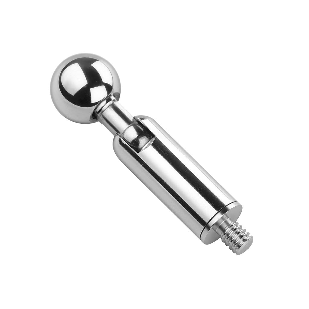 ThtRht 2 Pack 17mm Ball Head to 1/4''-20 Screw Thread Stud Heavy Duty Stainless Steel Super Clamp Mount Connector for Gopro Camera Tripod Phone Holder