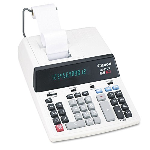 Canon MP21DX Two-Color Printing Calculator, 12-Digit Fluorescent, Black/Red CNMMP21DX