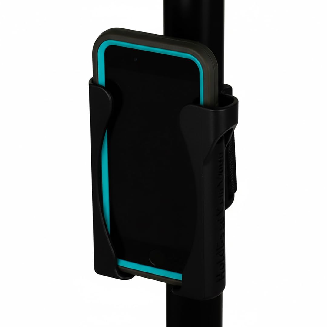 Hold Fast Pro Golf Cart Phone Holder - Universal Phone Caddy for Golf Carts & Boats - Secure Mount for Square Struts & Round Poles - Fits Large Phones