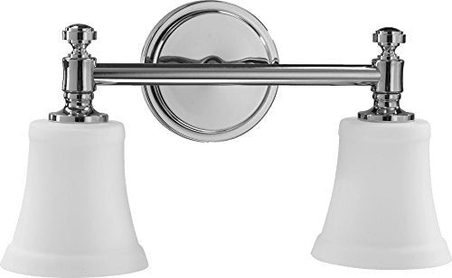 Quorum Lighting 5122-2-14, Vanity Glass Wall Vanity Lighting, 2LT, 150 Total Watts, Chrome
