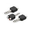 ZJKJHJY 3pcs 1/4" 6.35mm/6.5mm Stereo Male to Dual RCA Female Adapter Stereo Male to Dual RCA Female Audio Adapter for Sound Equipment (Double
