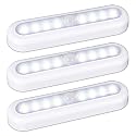 STAR-SPANGLED 3 Pack 7” Motion Sensor Lights Indoor Battery Operated, Stick on LED Light for Closet, Stairs, Under Cabinet, Cool White