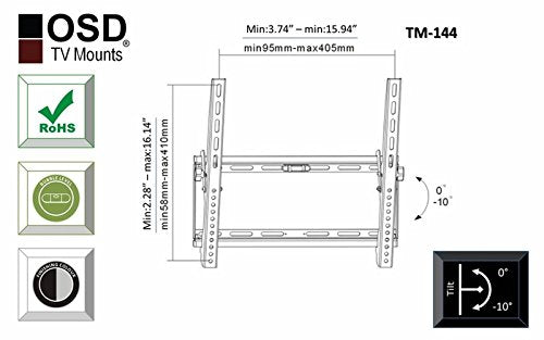 OSD Audio TM-144 Tilt Wall Mount for 26-inch to 47-inch Low Profile Plasma, LED or LCD TV