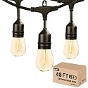 Achin Outdoor String Lights 48FT Dimmable Warm 2200K LED Patio Lights Outdoor Waterproof with 16 Plastic Bulbs Shatterproof String Lights for Outside