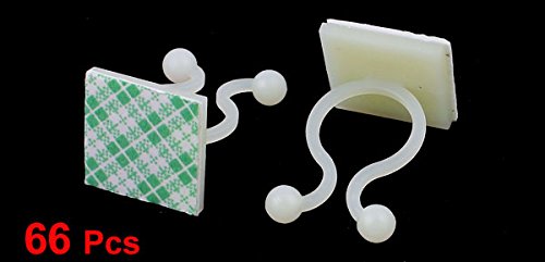 uxcell 66 Pcs White Nylon Self-Adhesive Twist Locks Holder Cable Tie Clips