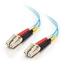 Legrand - C2G Fiber Optic Ethernet Cable, Aqua 10Gb 50/125 LC-LC Duplex Multimode Fiber Patch Cable, 1 Meter (3.3 Foot) PVC Coated Fiber Optic