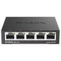 D-Link Ethernet Switch, 5 Port Gigabit Unmanaged Metal Desktop Plug and Play Compact (DGS-105),Black