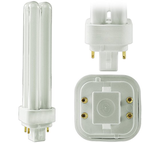 Circle (4 Pack PLC-18W 841, 4 Pin G24q-2, 18 Watt Double Tube Compact Fluorescent CFL, 4100K Cool White - Replaces Sylvania 20668 CF18DD/E/841