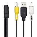 EASWEL AV Audio Video TV Cable USB Charger Cord for Nikon CoolPix P80 P90 Camera