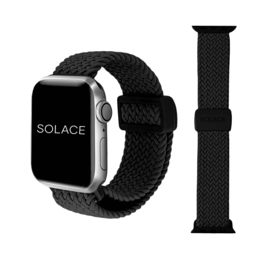 Solace Bands Imperium Adapt Wide Adjustable Nylon Braided Watch Band - Compatible with All Apple Watches - Solace Apple Watch Bands for Women & Men