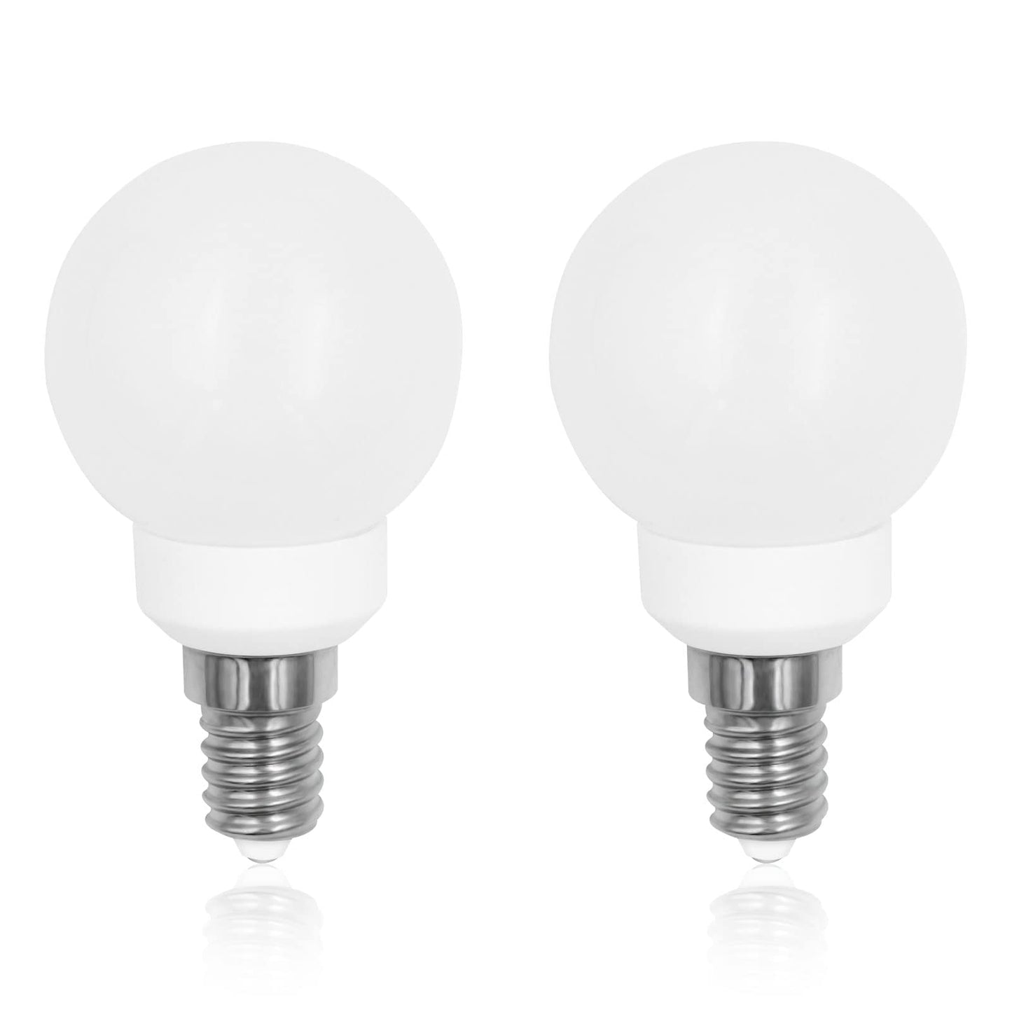 G45 Globe Light Bulbs E12 Candelabra Base 3W 110V Warm White 2-Pack