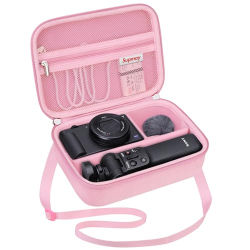 Supmay Hard Travel Case for Sony ZV-1F / ZV-1 / ZV-1 II Digital Camera, Protective Cases Bag Fits Vlogger Accessory Kit Tripod, Microphone, LED Video