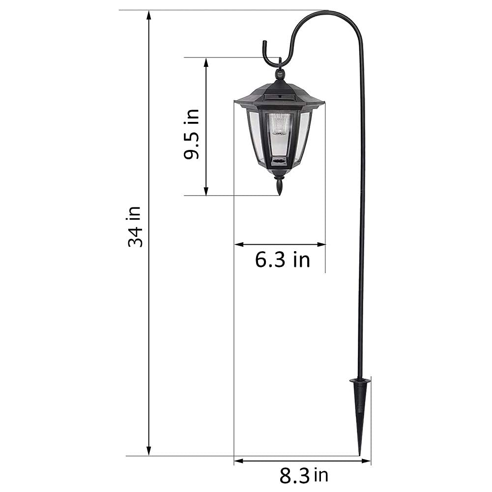 MAGGIFT 34 Inch Hanging Solar Lights Outdoor Waterproof Solar Garden Lights with 2 Shepherd Hooks Landscape Lighting for Lawn Patio Yard Pathway