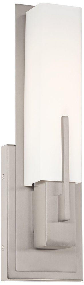 Possini Euro Design Midtown Modern Wall Light Sconce Satin Nickel Hardwired 4 1/2" Wide Fixture White Glass Rectangular Shade for Bedroom Bathroom