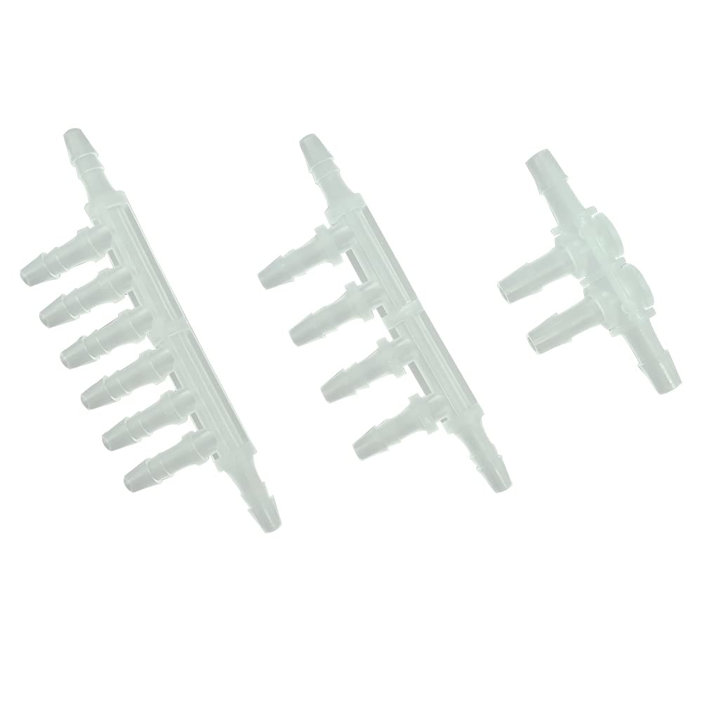Juweathy Printer Ink Tube Connector 5mm x 3mm Pipeline Hose Circulation Splitter for Large Format Inkjet Printer;10Pcs/Packed (Two Ways)