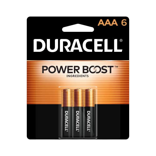 Duracell Coppertop AAA Batteries with Power Boost Ingredients, Triple A Batteries, 6 Count (Pack of 1) for Household and Office Devices, Alkaline AAA…