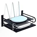 HNVNER Universal Media Shelf with Cable Holes for Entertainment 2-Tier Metal Floating Wall Shelves for Media Such as Router, Modem, Remote, Cable