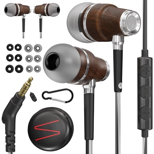 Symphonized Wired Earbuds with Microphone - Noise Isolation Ear Buds with Mic, in Ear Headphones Wire for Computer & Phone, Earphones 3.5 mm Jack