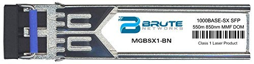 Brute Networks MGBSX1-BN - 1000BASE-SX 550m MMF 850nm SFP Transceiver (Compatible with OEM PN# MGBSX1)