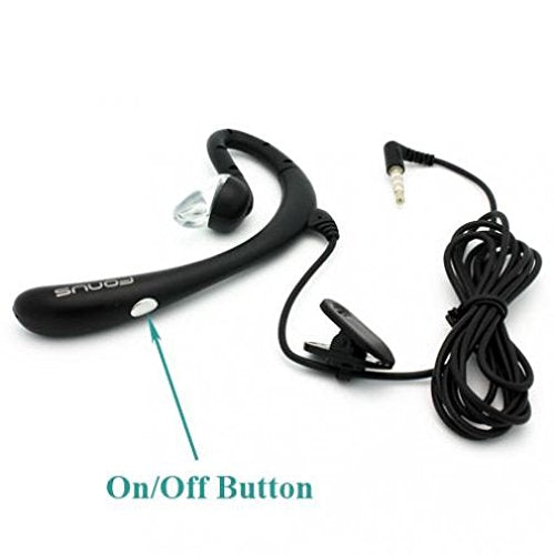 WIRED Headset MONO Handsfree Earphone 3.5mm Headphone Boom Microphone Single Earbud [Black] for Verizon LG Optimus Exceed 2 - Verizon LG Optimus Zone…