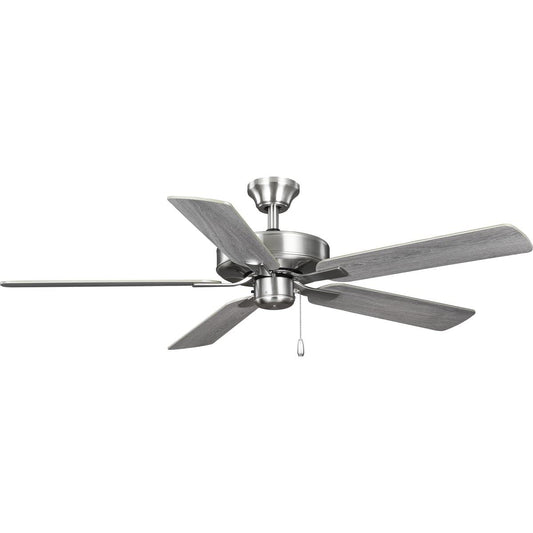 Progress Lighting P250084-009 AirPro 52-Inch AC Motor 5-Blade Ceiling Fan, 52x52x12.5 in, Transitional, Brushed Nickel