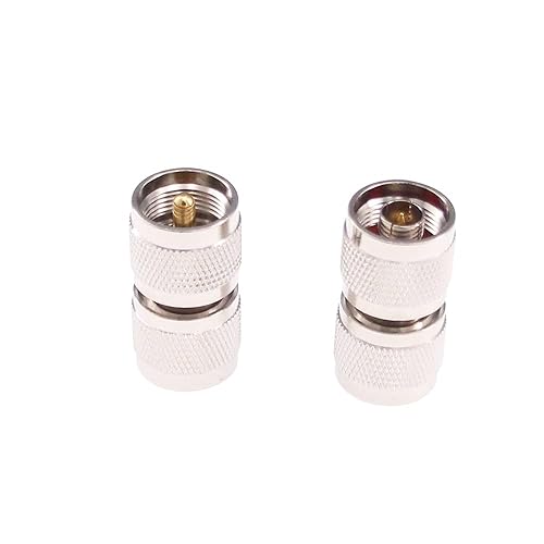 RFaha 2pcs UHF Male PL259 to N Type Male RF Coaxial Adapter UHF to N Coax Connector(F60-2)