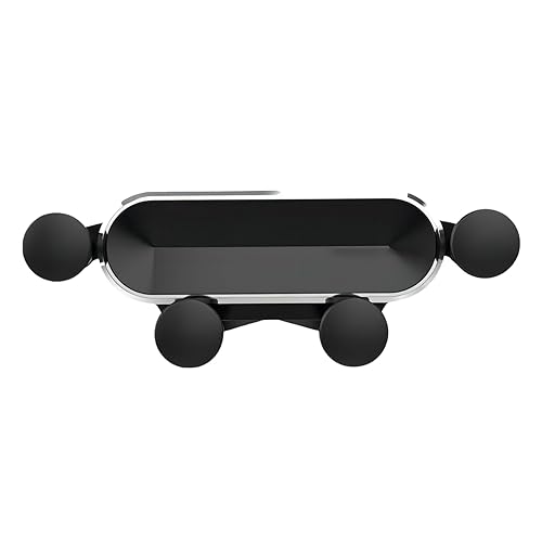 LXQTAO Car Phone Holder - Silver Tone Telescoping Phone Stand for Car Vent, Gravity-Based Mini Cartoon Car Phone Bracket, Unfolding Car Phone Mount