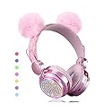 KORABA Wireless Girls Headphones Bluetooth, LED Light up Color Changing Kids Headphones with MIC, 10 Hours Anime Cute Headsets for School,Parties…