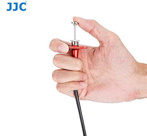 JJC 40cm Red Mechanical Cable Shutter Threaded Release, Bulb-Lock Design for Long Exposure, fits Fuji XT1 XT2 XT3 XT4 X100T Leica M6 M7 M8 Sony RX1