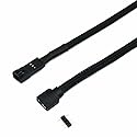 Angitu for Corsair Fan RGB ARGB Adapter Cable HD LL120 140 QL 3Pin 4Pin Fan to 5V 3Pin RGB LED Cable 50cm (Black Sleeved 3P Male)
