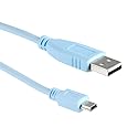CablesAndKits Compatible Cisco Blue USB Console Cable 6ft | A to Mini-B Rollover Cable | Compatible with Cisco Routers, Switches, Firewalls |