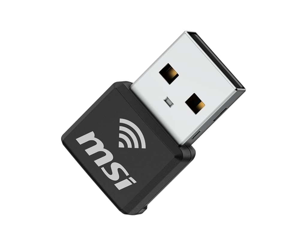 MSI AX1800 Nano WiFi USB Adapter - WiFi 6, up to 1800 Mbps, 2.4G/5G Dual-Band Wireless Network, WPA3 encryption, MU-MIMO, OFDMA, 2X Dual Antennas