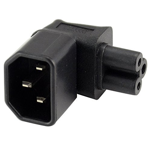 3 Pin IEC 320 C14 to C5 Angled Power Adapter Male to Female Angled Converter Hot