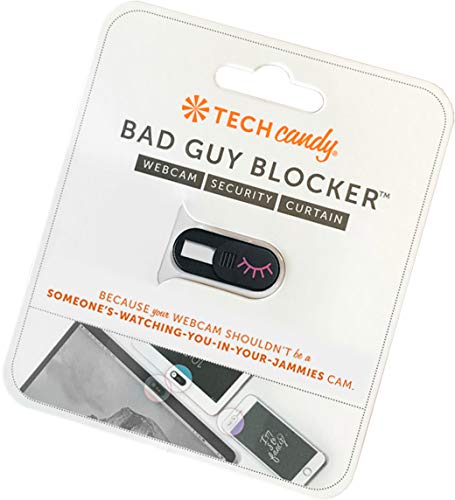 Tech Candy Bad Guy Blocker Webcam Cover Privacy Protector, Black - Secure, Thin, Durable, for Computers, Laptops, Tablets, & Smartphones, Easy