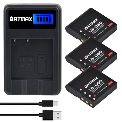 Batmax 3X NP-40 LB-060 Battery + Quick LCD Charger for Casio NP-40 Kodak LB-060,GE GB-60 Exilim EX-Z400, Exilim EX-FC100, Exilim EX-FC100WE, Exilim